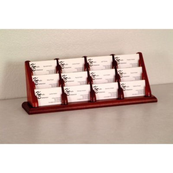 Wooden Mallet 12 Pocket Counter Top Business Card Holder - Mahogany BCC4-12MH